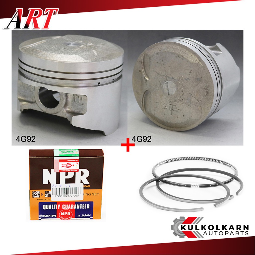 ART ลูกสูบ/แหวน NPR สำหรับ MITSUBISHI CB4A LANCER 1.8 รุ่นเครื่อง 4G92