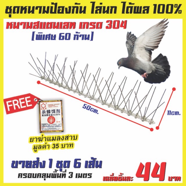 หนามป้องกันนก หนามไล่นก หมดปัญหานกพิราบ  ราคาถูกและค่าขนส่งถูกที่สุดพร้อมโปรของแถมจากทางร้านฟรี | Shopee Thailand