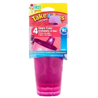 The First Year- ถ้วยหัดดื่ม 10 oz พร้อมจุกปิด(Take&amp;Toss Spill-Proof Sippy Cup 10 Oz-Pink)