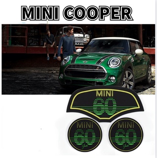 Mini Cooper Water Coaster 60th Anniversary Commemorative Storage Slot Pad countryman F54 F55 F56 F60 Anti-Slip Mat Interior Central Control Modification