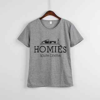 TJเสื้อแฟชั่น คอกลม แขนสั้น ลาย HOMIES สีเทา JU4370 รหัสสินค้า JU4370