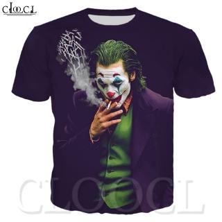 CLOOCL DC Movie The Joker Men Round Neck  T-Shirts 3D Print Trendy T-Shirts