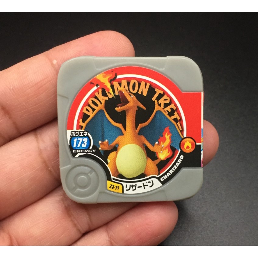 เหรียญ เกมส์ตู้ โปเกมอน  Pokemon  Tretta เหรียญลับ SECRET POWERFUL Pokemon Charizard Z3 -?? ORIGIN Tretta Chip Card Japa