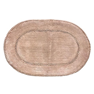 พรมเช็ดเท้า Oval Frill รุ่น T015-1 ขนาด 45 x 70 ซม. สีชมพู พรมเช็ดเท้า Oval Frill Doormat Model T015-1 Size 45 x 70 cm.