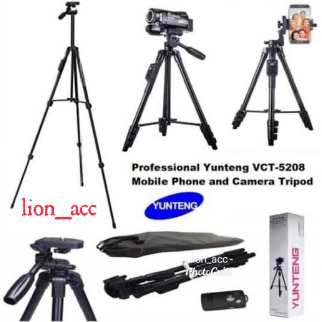 Yunteng ขาตั้งกล้องบลูทูธ VCT 5208 ขาตั้งกล้อง Yunteng Original VCT-5208