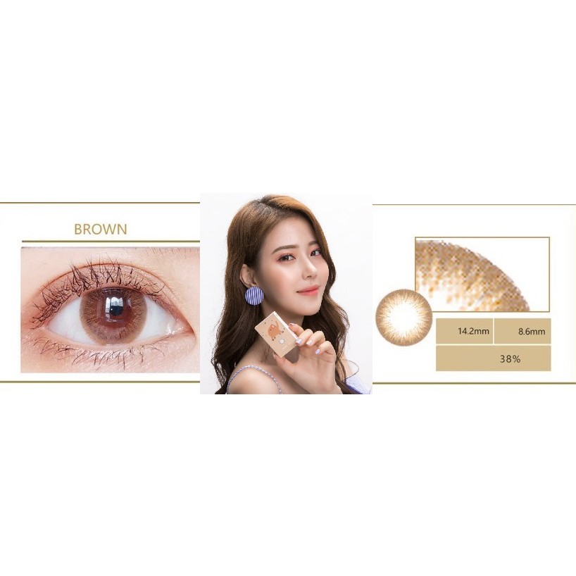 )XTZ Series คอนแทคเลนส์ซิลิโคนไฮโดรเจล 6 เดือน 14.2 มม. 0-900 สีน้ําตาล
