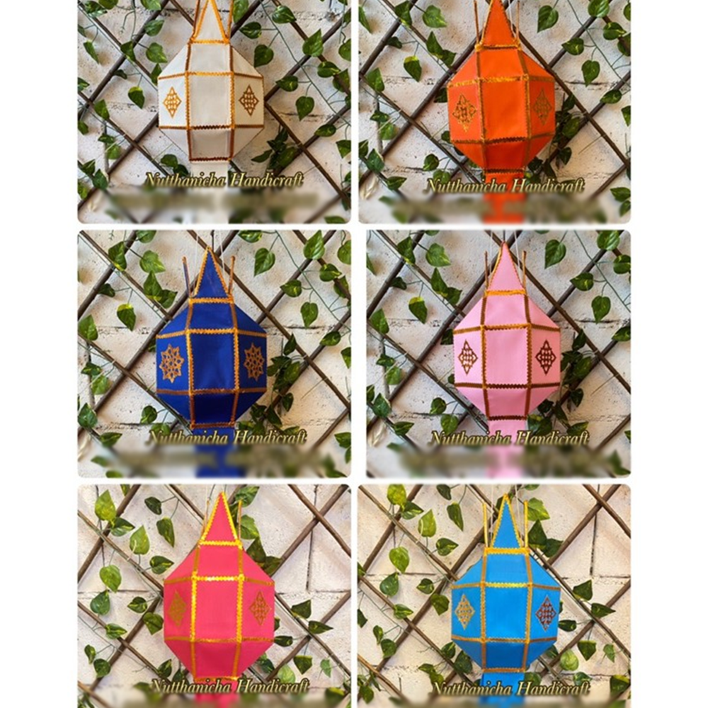 โคมล้านนา โคมยี่เป็ง งานผ้าขนาด 6.5นิ้ว และ 8 นิ้ว - รูปที่ 5