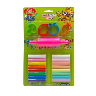 คิดอาร์ท ดินน้ำมัน200กรัม 16สี+แม่พิมพ์ คละแบบ/คละสี   Kidart  Modeling Clay 200g.16Colors