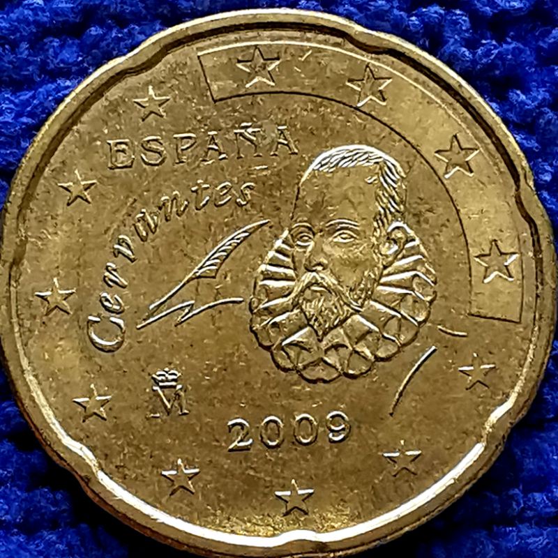 เหรียญ​ยูโร​ สเปน​ Spain, 20 Euro Cent,​ #​1902, ใช้แล้ว