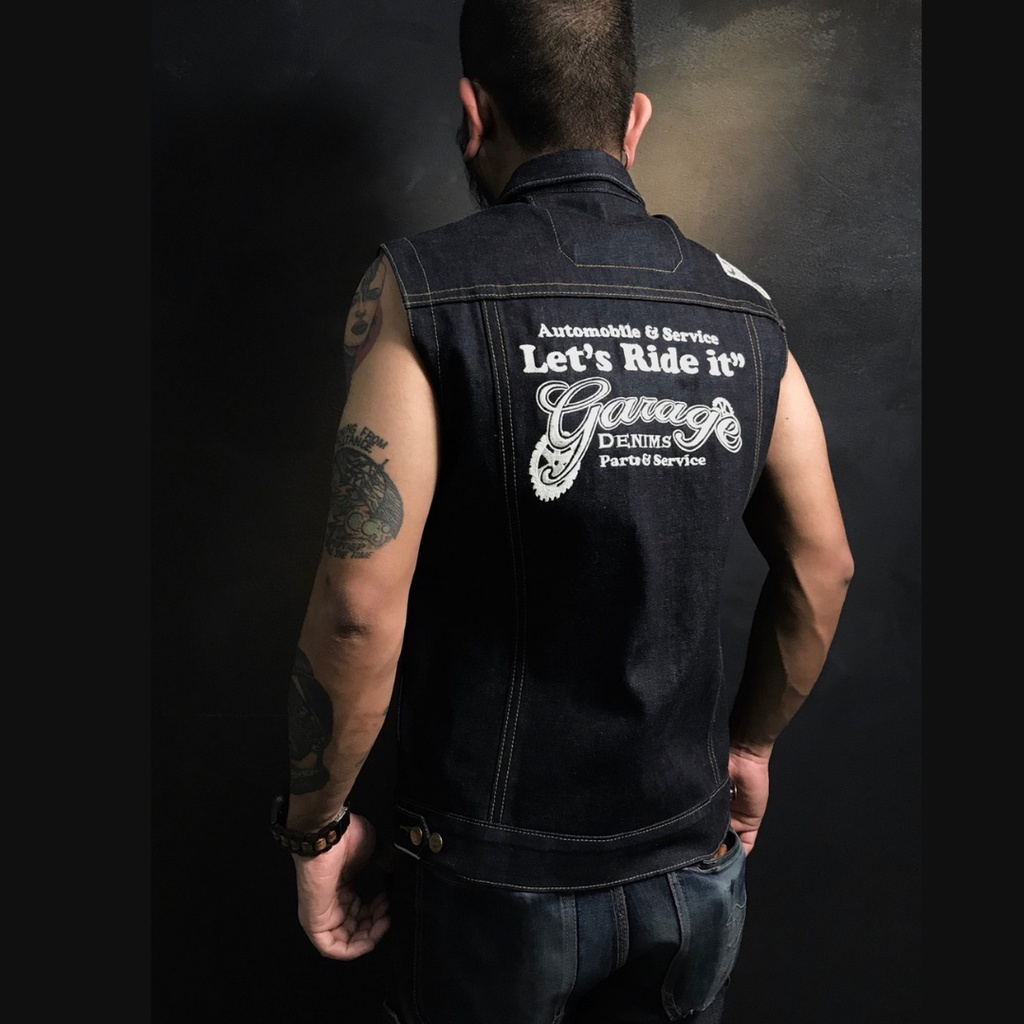 GRJ011 แจ็คเก็ตยีนส์ผู้ชาย Mens Denim Jacket Garage เสื้อ รุ่น(#GRJ156) (Gasoline & Garage) ปั๊มน้ำม