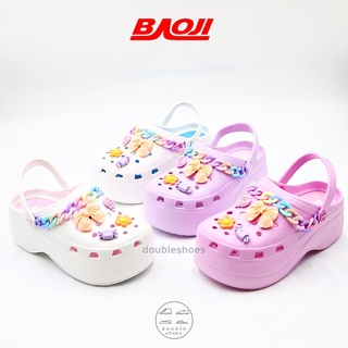 Baoji Clog Jibbitz รองเท้าแตะ แบบสวม ผู้หญิง พื้นหนา BO37-120