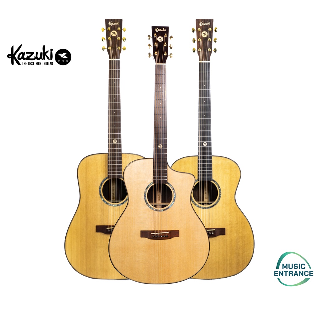 Kazuki ALL SOUL 2 Series Rosewood  กีต้าร์โปร่ง Acoustic Guitar All Solid ไม้แท้ทั้งตัว แถมฟรี กระเป๋าบุฟองน้ำ
