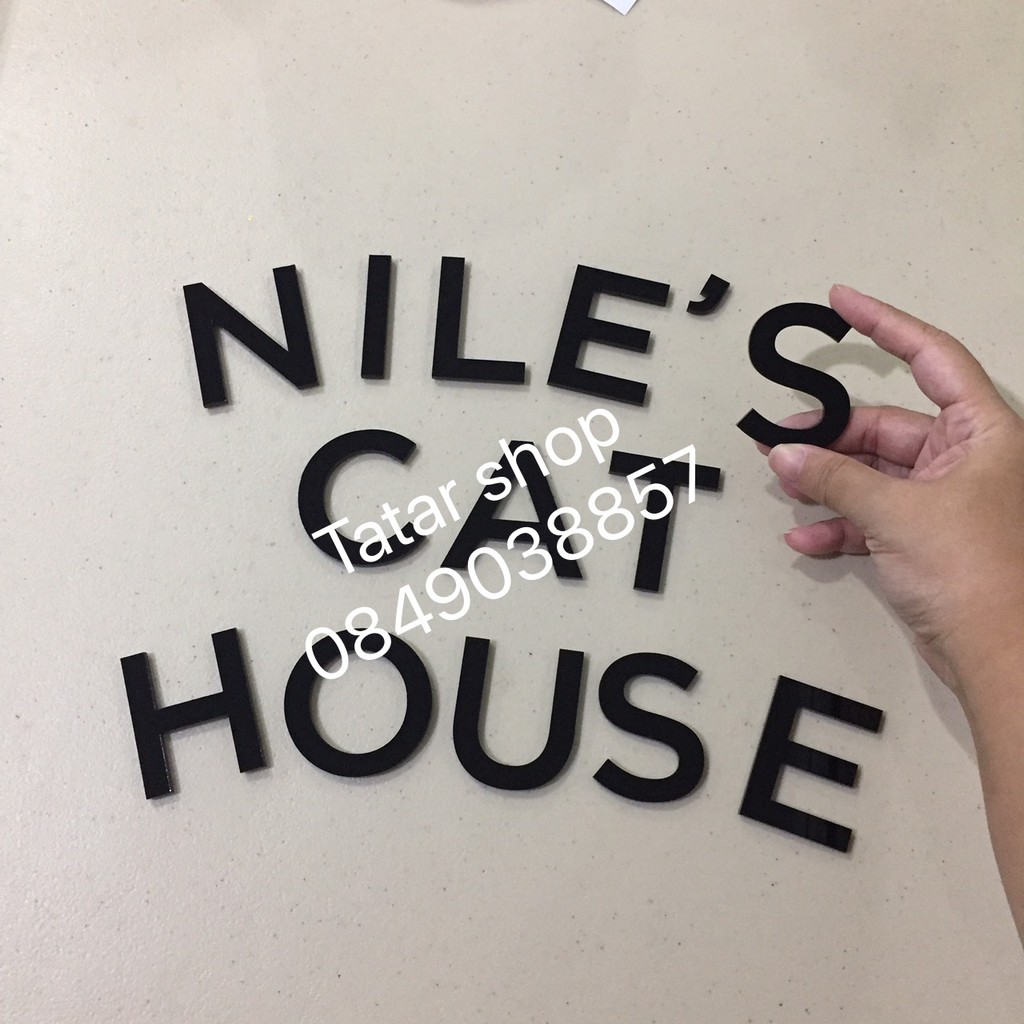 🔥 พร้อมส่ง 🔥 ตัวอักษรอะคริลิค สีดำ สูง 5 cm. หนา 3 mm, ทนแดด ทนฝน ราคาจำนวน 1 ตัว [ ไม่ได้ขายทั้ง set ] - รูปที่ 4