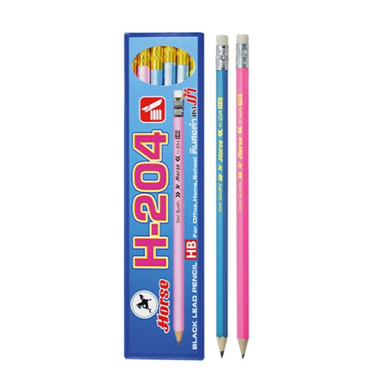 คุ้มสุดๆ HORSE #H204 ดินสอไม้ ตราม้า HB คละสี จำนวน 36แท่ง/แพ็ค Pencil ดินสอ porn__shop