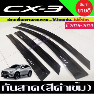 CX3 คิ้วกันสาดประตู กันสาดประตู กันสาด สีดำ มาสด้า ซีเอ็ก3 Mazda CX3 2017 2018 2019 (RI)