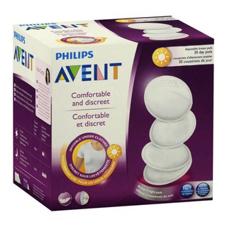 Philips AVENT Disposable breast pads แผ่นซับน้ำนม แบบใช้แล้วทิ้ง สำหรับกลางวัน จำนวน 30 ชิ้น