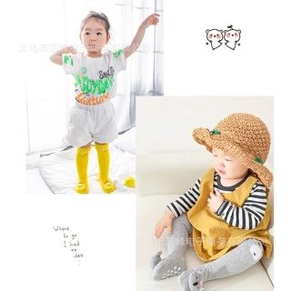 ถุงเท้าเด็ก (SK35) - ข้อยาว 10 สี ตุ๊กตานูน มีกันลื่น