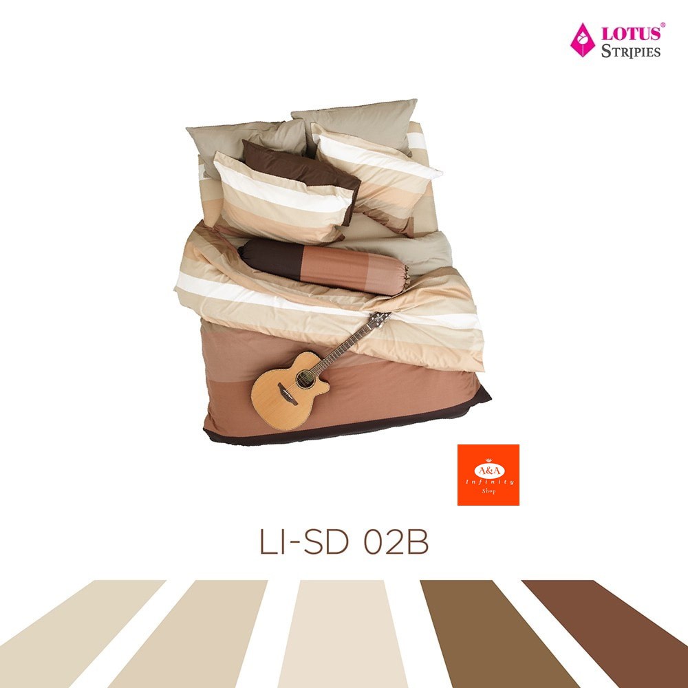 Lotus ชุดผ้าปู 6ฟุต 5ชิ้น (ไม่มีนวม)รุ่นImpression Stripies (ลายริ้ว)