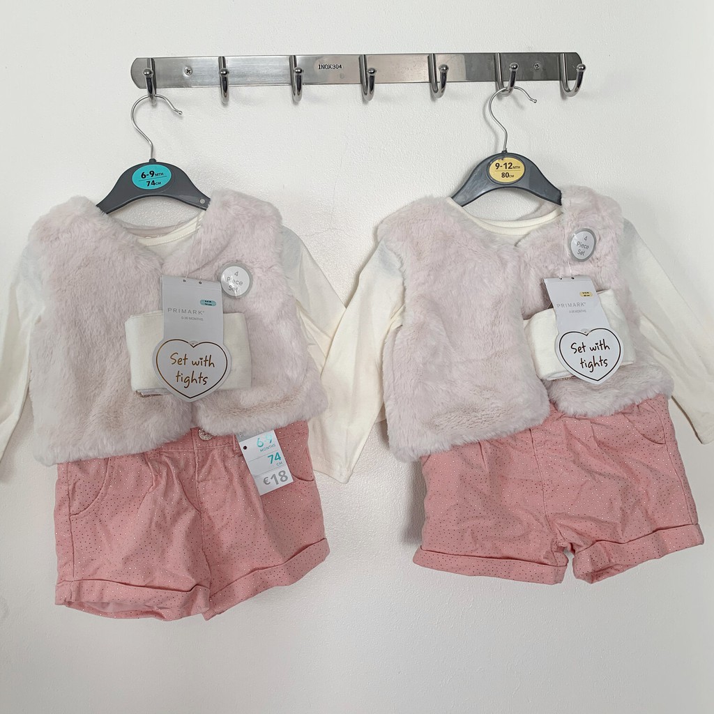 SET OF 4 GIRLS - PRIMARK - SIZE 6-9 MONTHS (74 CM, 1c), 9-12 MONTHS (80 CM, 0c), 12-18 MONTHS (86 CM
