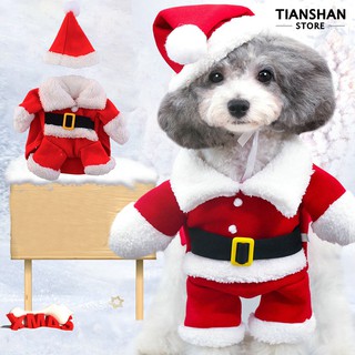 สัตว์เลี้ยงเครื่องประดับ Christmas Pet Santa Claus Suit Costumes Dog Cats Jumpsuit Clothes