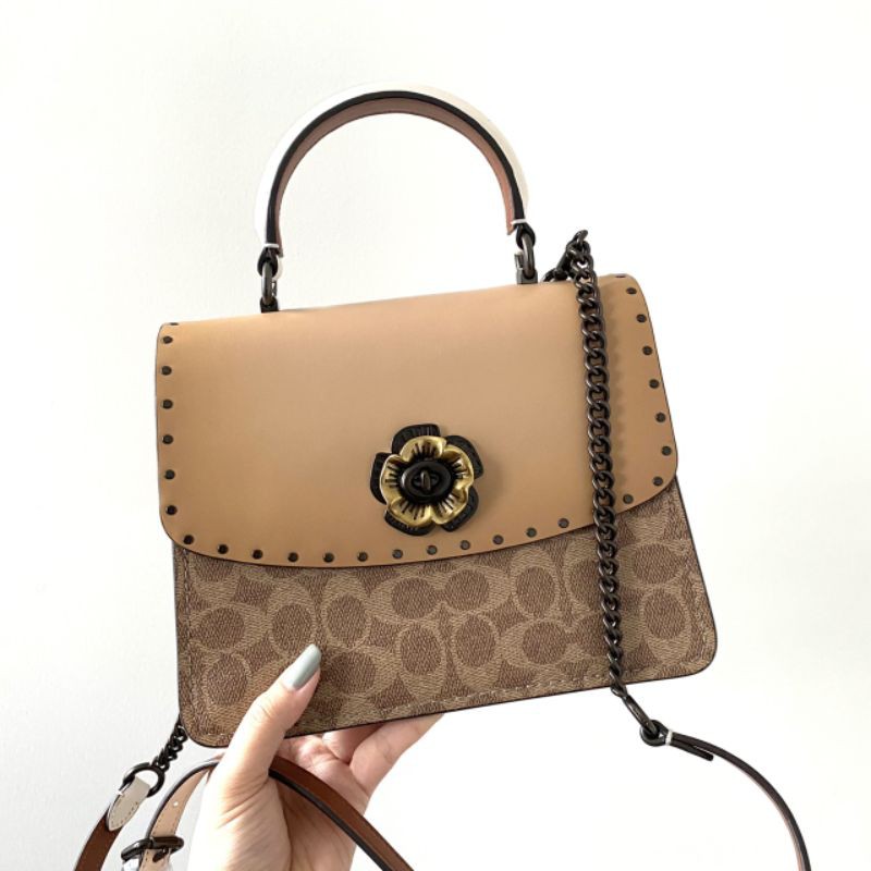 Coach Parker Top Handle in Signature Canvas แท้