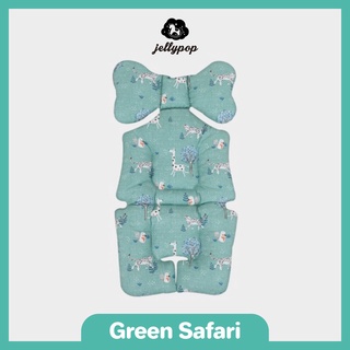 JELLYPOP PREMIUM  COZY LINERเบาะรองนั่งรถเข็นคาร์ซีทสำหรับเด็ก เเบรนด์ JELLYPOP  Green Safari Design