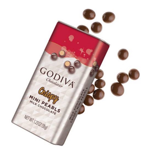 Godiva Crispy Mini Pearls Milk Chocolate, 35 g