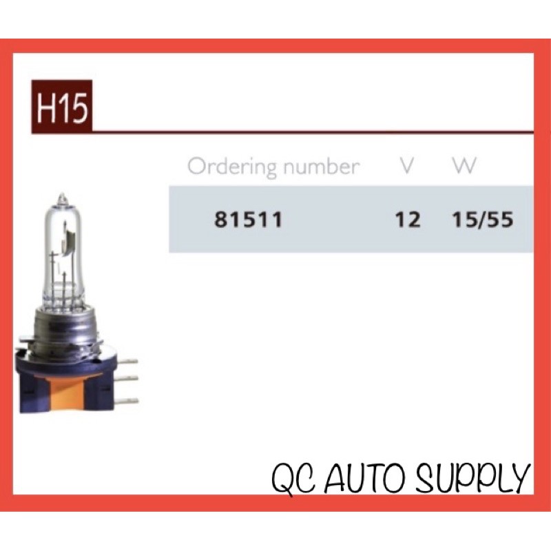 H15 15/55W HDIAO HEAD LAMP BULB HDIAO สําหรับการใช้งานบน : FORD RANGER T6 ,T7