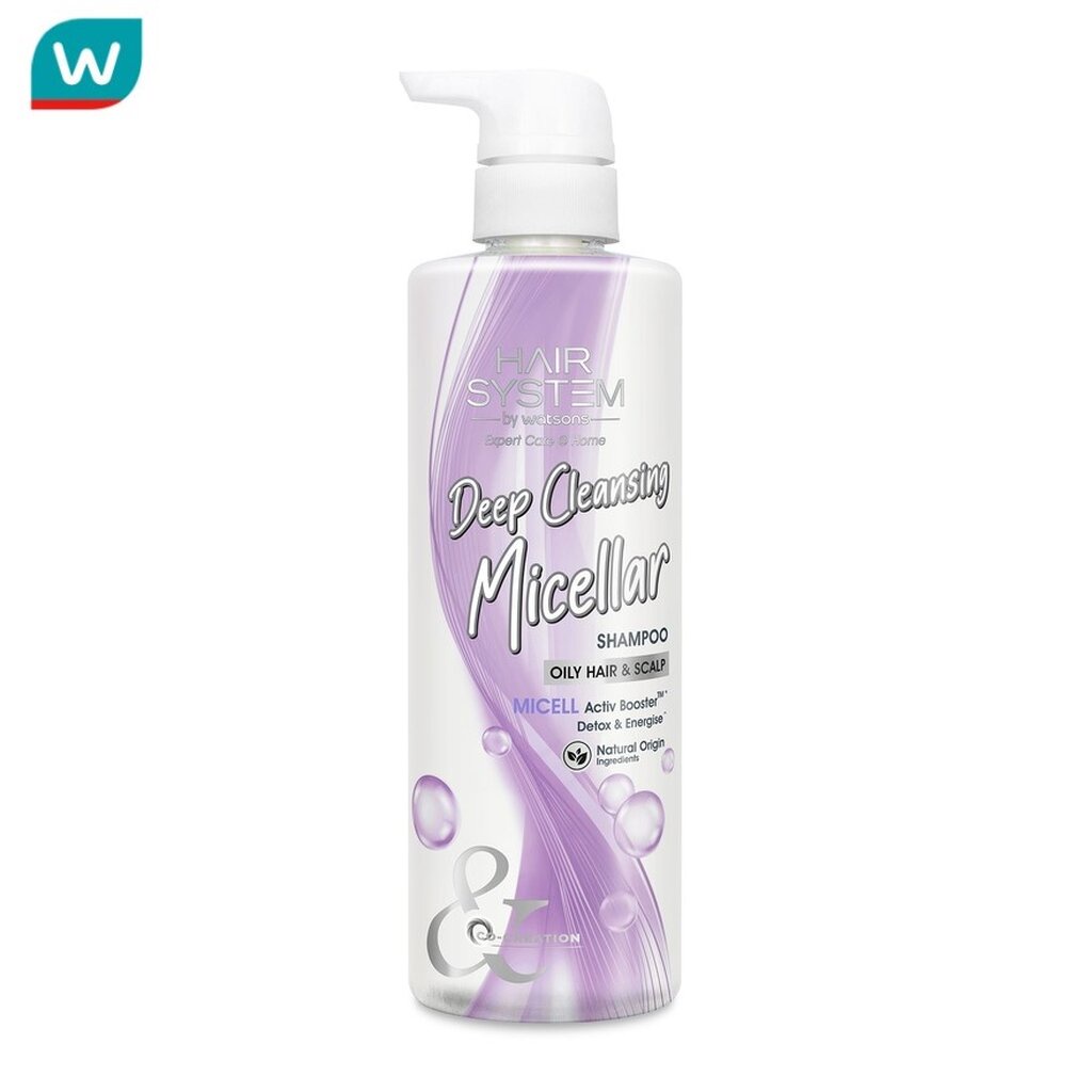 Hair System by Watsons แฮร์ ซิสเตม บาย วัตสัน ดีพ คลีนซิ่ง ไมเซล่า แชมพู 500มล.