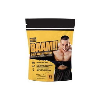 BAAM GOLD WHEY PROTEIN ขนาด 1 LB เวย์โปรตีนคุณภาพ เพิ่มกล้ามเนื้อ ลดไขมัน