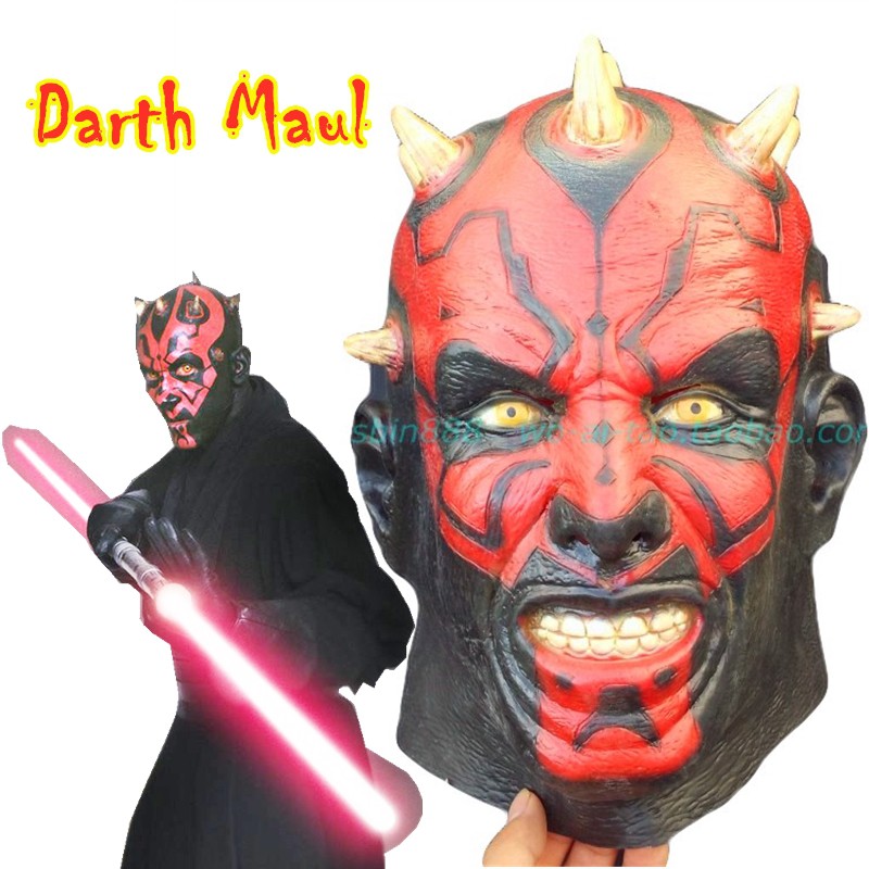 Darth Maul Latex Mask Star War Headgear Darth Sidious Sheev Papatine Head Cover ฮาโลวีน Masquerade Party