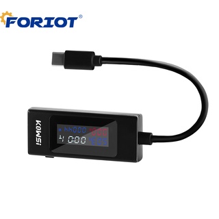 Foriot เครื่องตรวจจับแรงดันไฟฟ้า หน้าจอ LCD USB Type-C ขนาดเล็ก