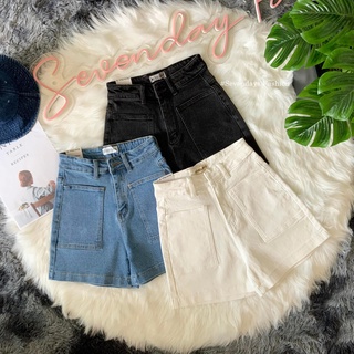 🌈✨Summer Short Pants✨🌈 #6017 กางเกงยีนส์ กางเกงเอวสูง กางเกงขาสั้นผู้หญิงทรงเอวสูงปรี๊ด ผ้าหนึบใส่สบาย ทรงสุภาพ