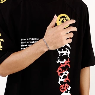 สร้อยข้อมือสเตนเลส 4-8 มม. ยาว 18 ซม. สีเงิน สําหรับผู้ชาย และผู้หญิง