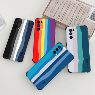 [Ready Stock] เคสโทรศัพท์มือถือซิลิโคนสีรุ้งสําหรับ Oppo Reno 5 4G 5G 5F Lite 6Z