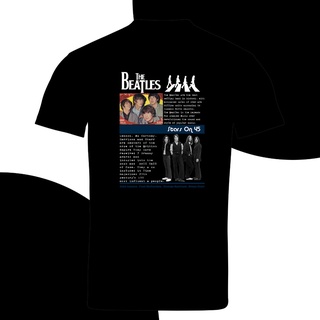 แขนสั้นcrew neckเสื้อยืด พิมพ์ลาย the beatles info - Black And White คุณภาพพรีเมี่ยม MMS_001S-XXXXL