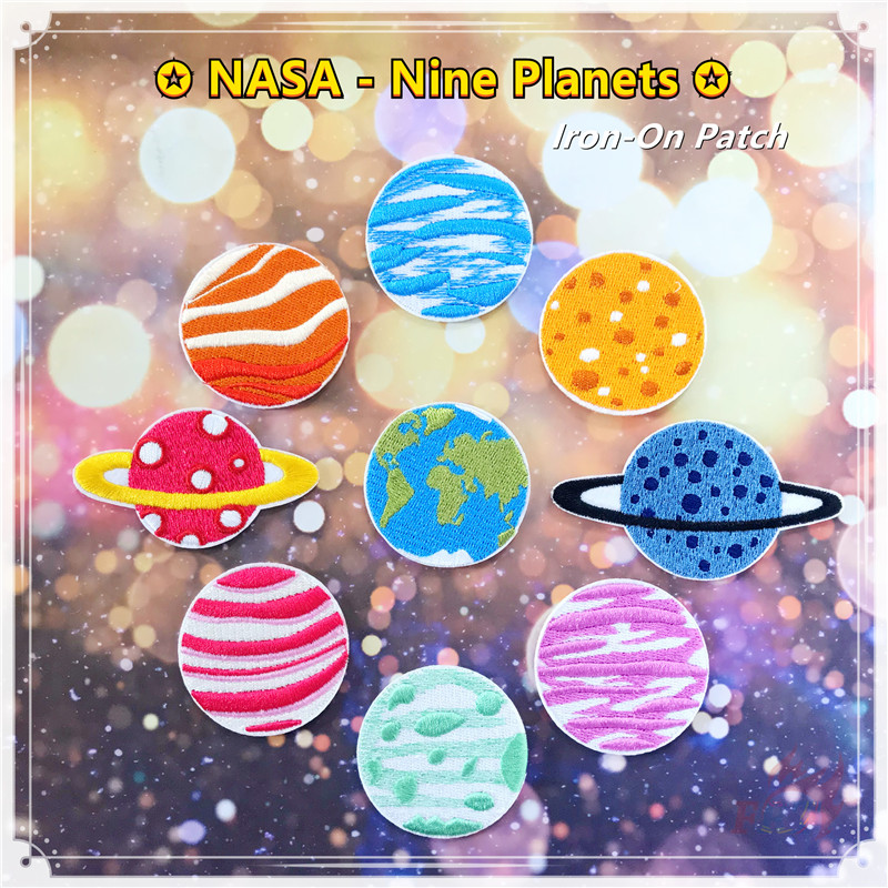 ♚ แผ่นแพทช์เหล็ก ลายดาวเคราะห์ NASA ♚ แผ่นแพทช์รีดติดเสื้อ รูปดาวเสาร์ ดาวพฤหัสบดี ดาวเสาร์ DIY 1 ชิ้น