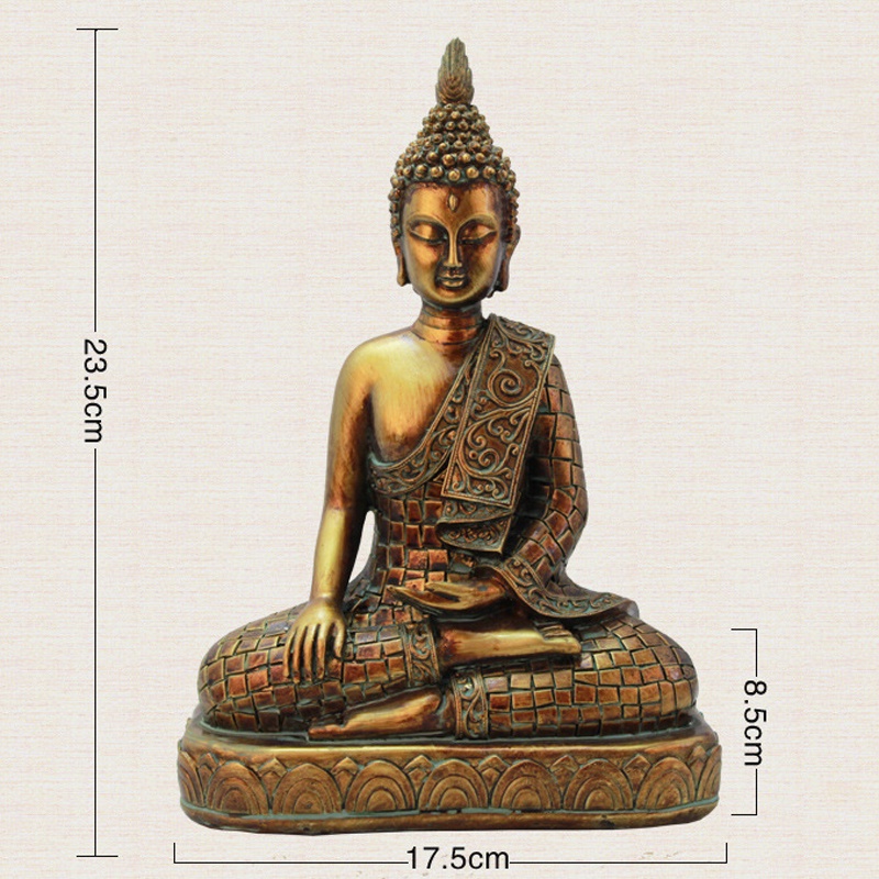 ❖♠№Buddha Statues Thailand Buddha Statue Sculpture Home Decor Office Desk Ornament Vintage Figurine Hindu Siting Buddha