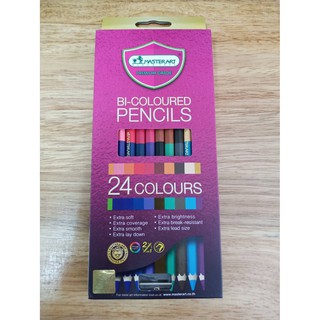 สีไม้ 2 หัว มาสเตอร์อาร์ต 24 สี Premium Grade(Bi-Coloured Pencils)