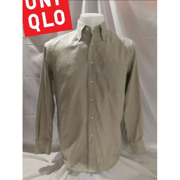 UNIQLO (FINE CLOTH SHIRT) Brand_2nd hand (BK1) เสื้อเชิ้ตแขนยาวผ้าฝ้าย​100%/SizeM/Made in China🇨🇳/แท้มือสองกระสอบนำเข้า​