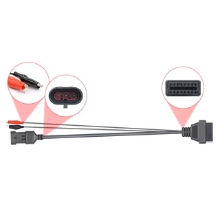 อะแดปเตอร์สายเคเบิ้ลเชื่อมต่อเครื่องสแกนเนอร์รถยนต์ สําหรับ Fiat 3 Pin เป็น 16 Pin OBD Alfa Lancia 3Pin เป็น 16Pin ELM327 OBD2 OBD