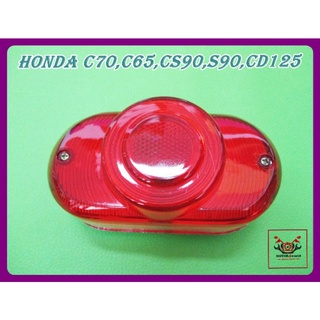 HONDA C70 C65 CS90 S90 CD125 TAILLIGHT TAILLAMP "RED" SET // ไฟท้ายชุด ชุดไฟท้าย ฝาครอบสีแดง สินค้าคุณภาพดี