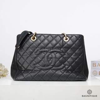 CHANEL GST BLACK CAIAR GHW