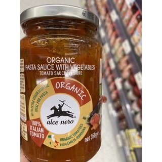 Alice Nero Organic Tomato Sauce With Vegettable 350 g. ซอสมะเขือเทศ ออร์แกนิค ตราอัลเซ เนโร่  ออร์แกนิค โทเมโท้ซอส วิท วีเจทเทเบิ้ล