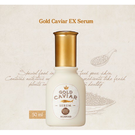 สูตรใหม่แพ็กเกจใหม่ Skinfood Gold Caviar Serum Ex 50 Ml. เซรั่มเข้มข้น  บำรุงผิวหน้า ด้วยสารสกัดจากคาร์เวียร์ - Koreaworldpretty - Thaipick