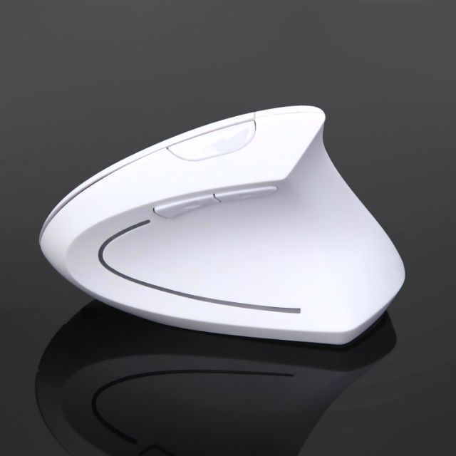 [ส่งฟรี  ขาว,พอดีมือ] - NEW Mouse เม้าส์ไร้สาย 2.4 GHz สีขาว  เม้าที่เหมาะกับสุขภาพข้อมือ เชื่อมต่อด้วย USB