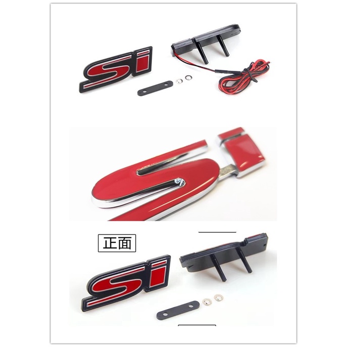 ใหม่ JAZZ GE GK5 CIVIC HRVRed โลโก้ SI โลหะ กระจังหน้า ตราสัญลักษณ์ด้านหลัง SI LED