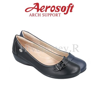 ☁️CW3131☁️ รองเท้าคัทชูเพื่อสุขภาพ aerosoft arch support(แอโร่ซอฟ)