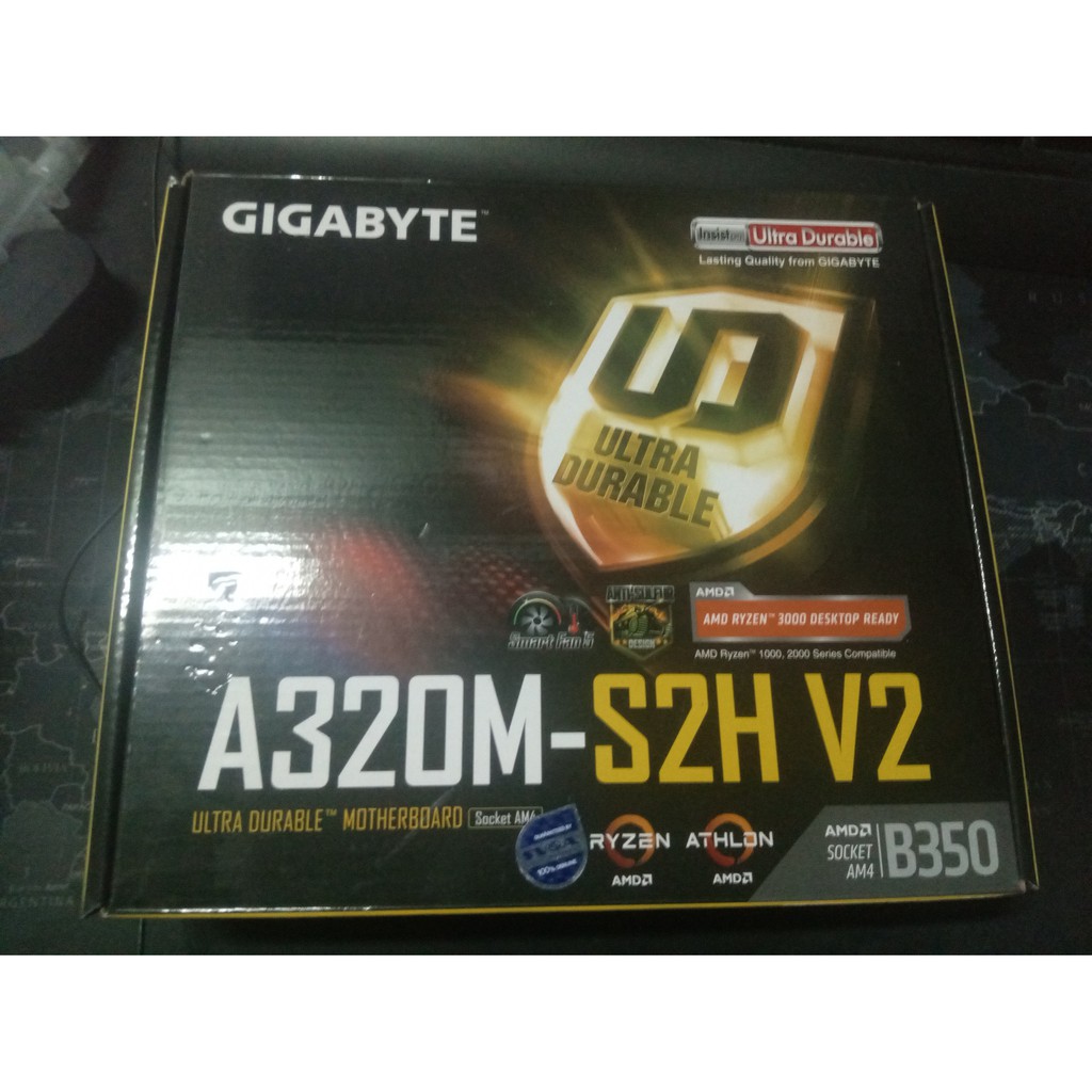 MAINBOARD (เมนบอร์ดมือสอง) GIGABYTE AM4 A320M-S2H V2 ส่งฟรี มีประกัน กล่องครบ