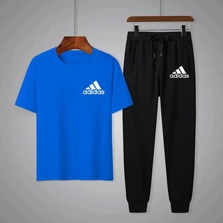 ** BK303+KU303**ชุดเซ็ตเสื้อยืดแขนสั้นสกรีนลาย+กางเกงขาจั๊มทรงออกกำลังกาย ชุดปลายเวท ใส่ได้ทั้งหญิงและชาย*ปลีก-ส่ง*